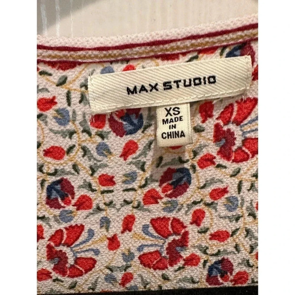 Max Studio Flowing Flutter Sleeve Ruffled High Low Hem Wrap Dress Size XS - Picture 5 of 6